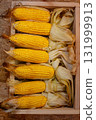 Golden Maize Cobs Packed in Rustic Wooden Box 131999913
