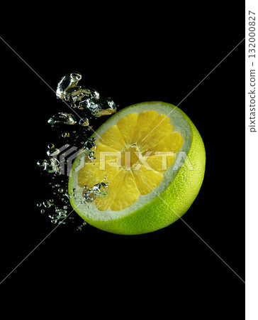Half a lime fruit in water 132000827
