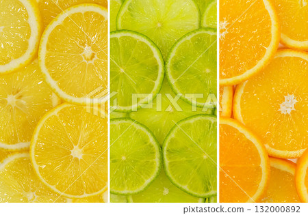 Fruit mix of lemon, lime and orange fruit Fruit mix of lemon, lime and orange fruit 132000892