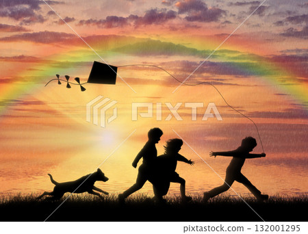 Beautiful cloudy evening sky Beautiful cloudy evening sky 132001295