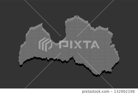 Vector map of Latvia from points, dotted template Vector map of Latvia from points, dotted template 132002198