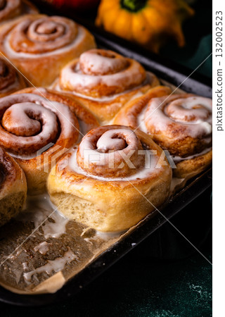 Fresh homemade bakery cinnamon buns 132002523