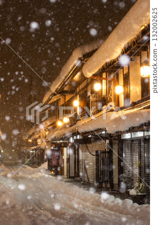Snowy Night | Old Town with Lights on_Vertical 132002625