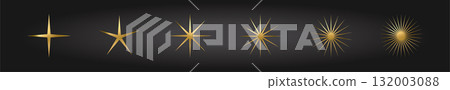 Gold Star icon set. Holiday stars art Gold Star icon set. Holiday stars art 132003088