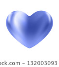 Blue glossy 3d heart. Luxury realistic heart balloon. 132003093