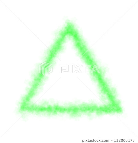 Glowing green smoke triangle shape with transparent background and soft neon light effect for abstract futuristic use Glowing green smoke triangle shape with transparent background and soft neon light effect for abstract futuristic use 132003173