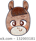 Deformed horse face raster illustration Deformed horse face raster illustration 132003181