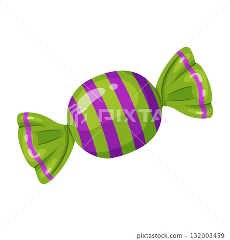 Candy in bright wrapping. flat vector style. 132003459