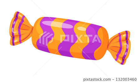 Candy in bright wrapping. flat vector style. 132003460