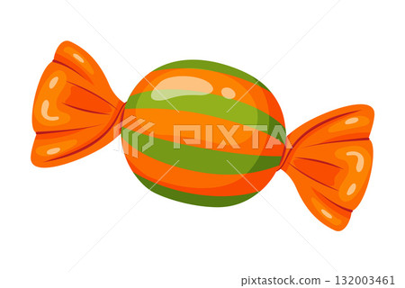 Candy in bright wrapping. flat vector style. 132003461