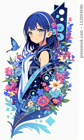 Music-loving girl patchwork 132003690