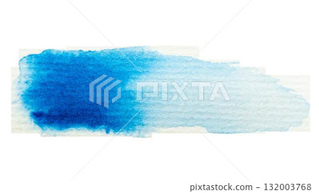 Vibrant blue watercolor brushstroke on white background Vibrant blue watercolor brushstroke on white background 132003768