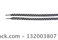 Black and white checkered shoelaces on black background 132003807