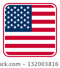 United states flag icon with stars and stripes in red, white, and blue 132003816