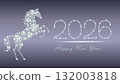 Sparkling diamond horse and 2026 new year greeting on elegant background 132003818