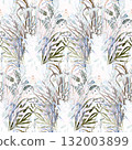 Botanical seamless pattern with graceful flowers and orchid sulhouettes for textiles 132003899