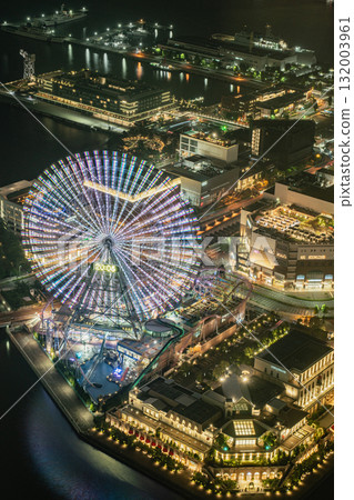 Night view of Yokohama Cosmo World from Yokohama Landmark Tower Night view of Yokohama Cosmo World from Yokohama Landmark Tower 132003961