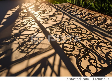 Light and shadow through reflecting shapes.AI Generated Light and shadow through reflecting shapes.AI Generated 132004493