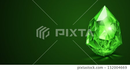 Vibrant green emerald on a dark green background. Vibrant green emerald on a dark green background. 132004669