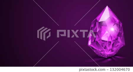 Glowing purple amethyst on a deep violet background. Glowing purple amethyst on a deep violet background. 132004670