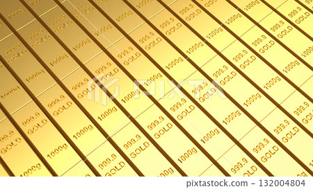 The Gold Bar for Business concept 3d Rendering. 132004804