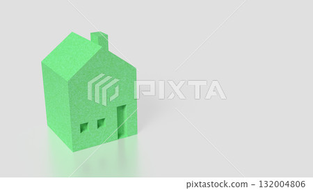 The Green House On white Background for Property or Building concept 3d Render. The Green House On white Background for Property or Building concept 3d Render. 132004806