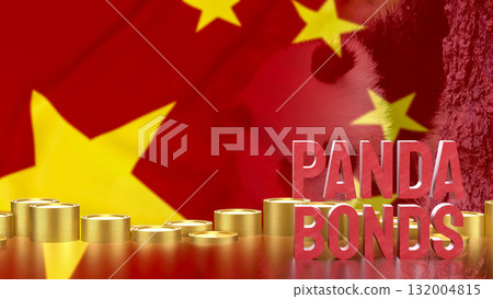 The Panda Bonds for Chinese Business concept 3d Rendering. 132004815