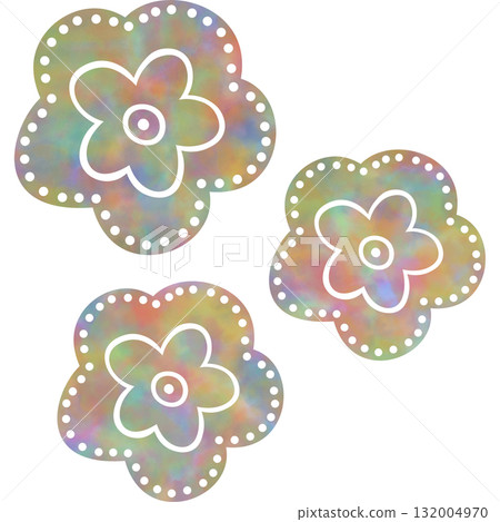 Beautiful watercolor flower icon image illustration 132004970