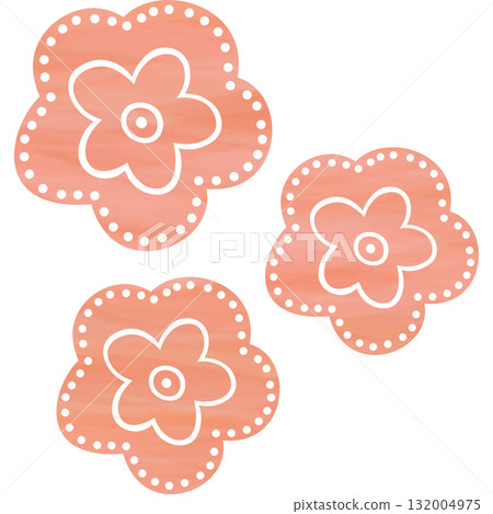 美麗的水彩花圖示圖像插圖 美麗的水彩花圖示圖像插圖 132004975