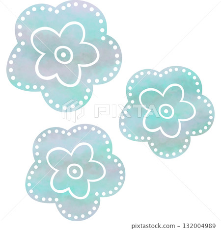 Beautiful watercolor flower icon image illustration 132004989