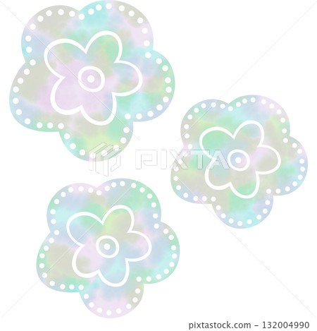 Beautiful watercolor flower icon image illustration 132004990