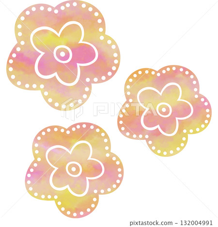 Beautiful watercolor flower icon image illustration 132004991