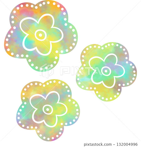 Beautiful watercolor flower icon image illustration 132004996