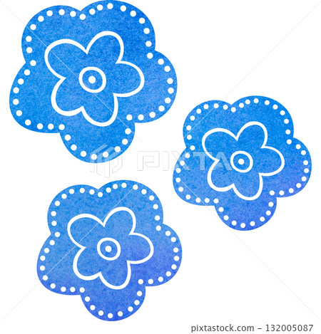 美麗的水彩花圖示圖像插圖 132005087