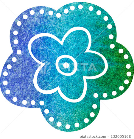 美麗的水彩花圖示圖像插圖 132005168