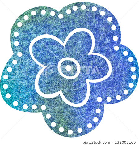 美麗的水彩花圖示圖像插圖 132005169
