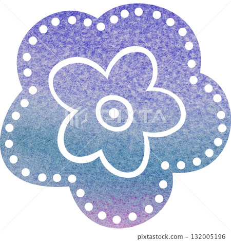 美麗的水彩花圖示圖像插圖 132005196