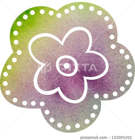 美麗的水彩花圖示圖像插圖 美麗的水彩花圖示圖像插圖 132005202