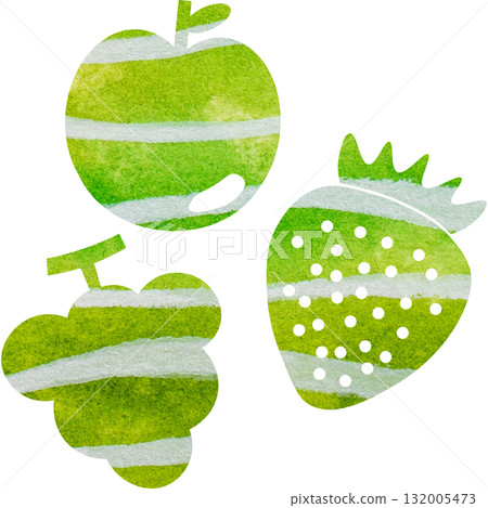 美麗的水彩水果圖示圖像插圖 美麗的水彩水果圖示圖像插圖 132005473