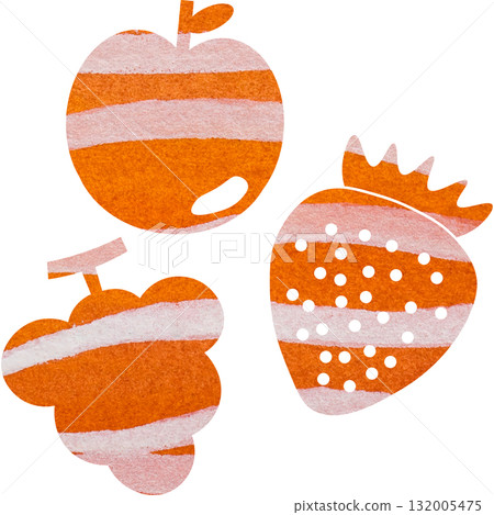 美麗的水彩水果圖示圖像插圖 132005475