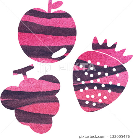 美麗的水彩水果圖示圖像插圖 美麗的水彩水果圖示圖像插圖 132005476
