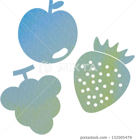 美麗的水彩水果圖示圖像插圖 132005479
