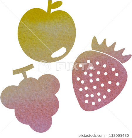 Beautiful watercolor fruit icon image illustration 132005480