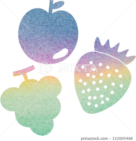 美麗的水彩水果圖示圖像插圖 132005486