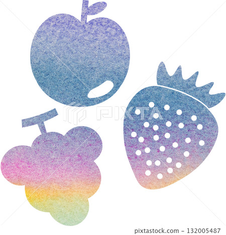 美麗的水彩水果圖示圖像插圖 132005487