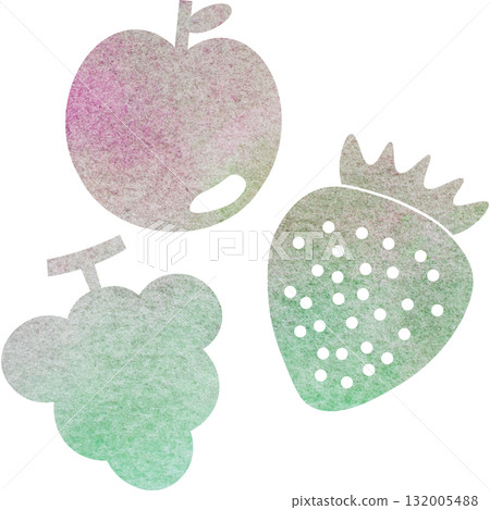 美麗的水彩水果圖示圖像插圖 132005488