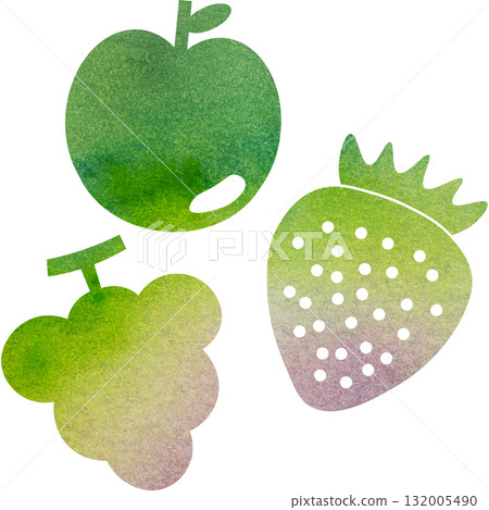 美麗的水彩水果圖示圖像插圖 132005490