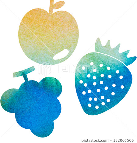 美麗的水彩水果圖示圖像插圖 美麗的水彩水果圖示圖像插圖 132005506