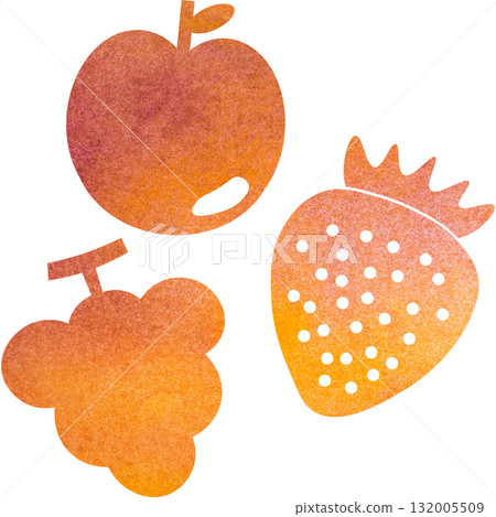 美麗的水彩水果圖示圖像插圖 132005509
