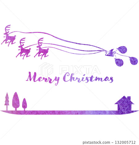 美麗的水彩畫聖誕圖示圖像插圖 132005712